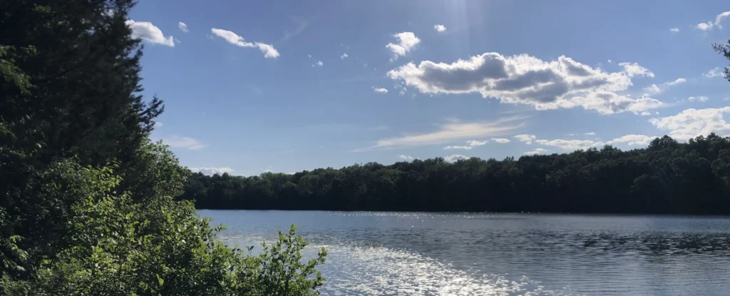 view of lake aeroflex located at kittatinny valley state park near andover nj