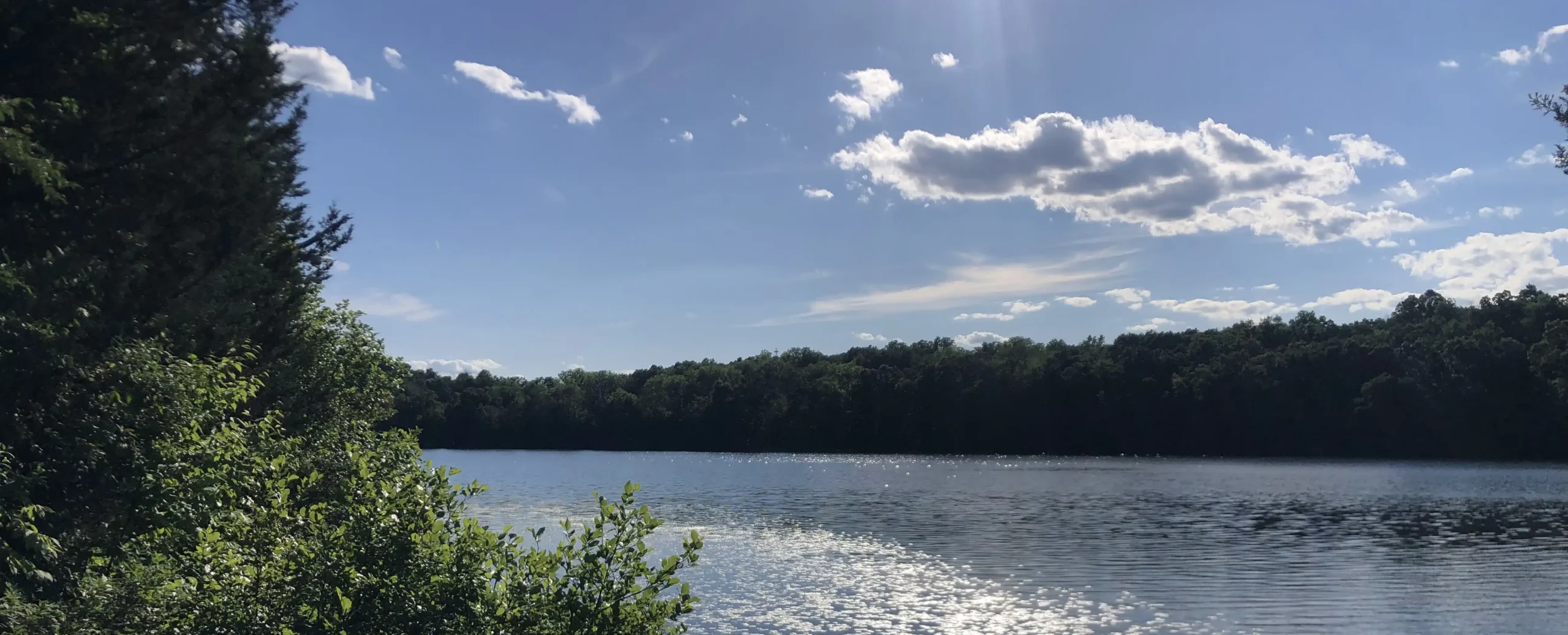 Panoramic view of Lake Aeroflex at Kittatinny Valley State Park in Sussex County, New Jersey